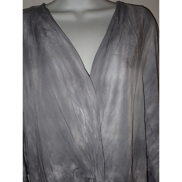 Surf Gypsy Twist Front Duster Swim Cover-Up Dress Grey Tie Dye Size S Boho - Picture 3 of 6